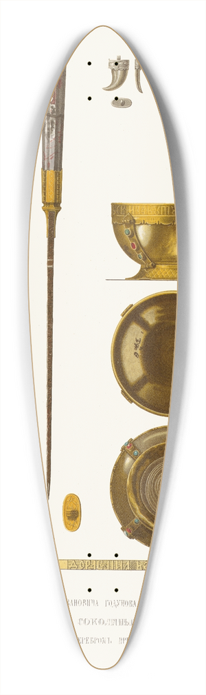 Fedor Grigoryevich Solntsev - A. Nozh koniushago i boiarina Dmitriia Ivanovicha Godunova. B. Charka stolnika Fed Vas. Buturlina 39.3 inch art pintail longboard deck