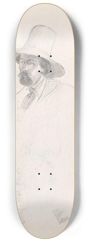 Adolph Tidemand - Mannsportrett; ryggvendt mannsfigur 8.25 inch art skate deck