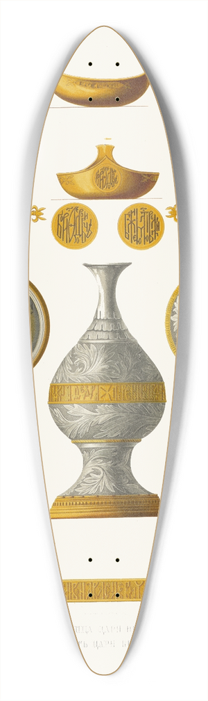 Fedor Grigoryevich Solntsev - Serebrianaia perechnitsa tsaria Feodora Ioannovicha i zolotoi kovsh tsaria Borisa Godunova 39.3 inch art pintail longboard deck