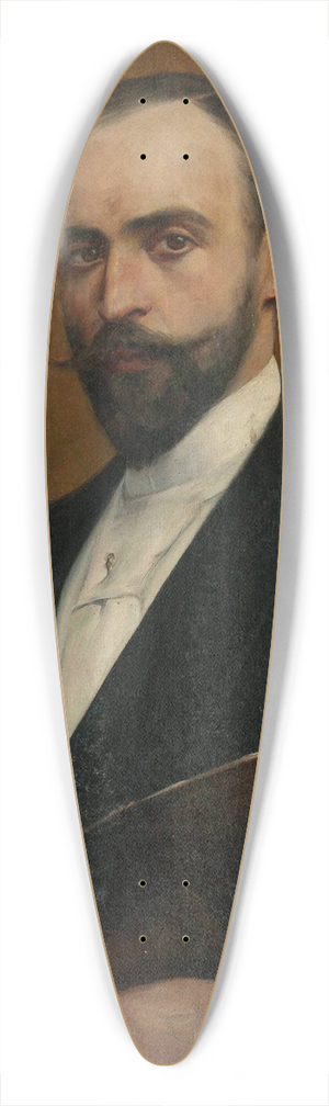 Feliks Cichocki - Self-portrait with palette 39.3 inch art pintail longboard deck