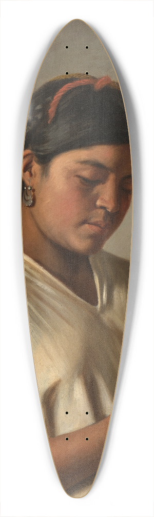 Felipe Santiago Gutirrez - Indian Woman with Marigold (Mujer indgena con cempaschil) 39.3 inch art pintail longboard deck