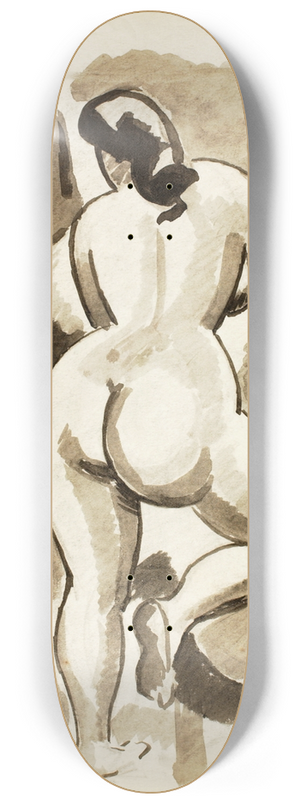 Carl Newman - Back View of Standing Female Nude 8.25 inch art skate deck