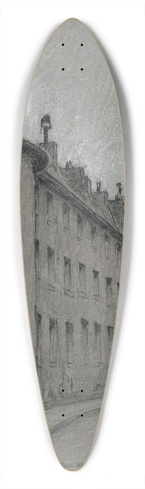 Ferdinand Boberg - Labside de la chapelle des Gobelins 39.3 inch art pintail longboard deck