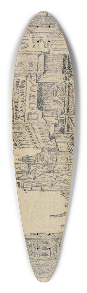 Ferdinand Boberg - Le percement du boulevard Haussmann 39.3 inch art pintail longboard deck