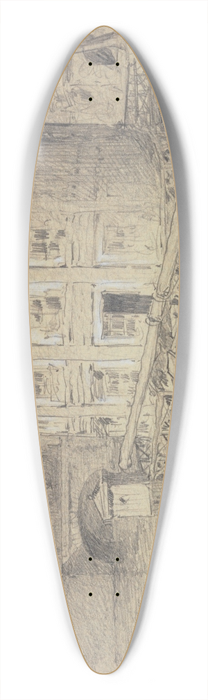 Ferdinand Boberg - Les bains Vigier au Pont-Neuf 39.3 inch art pintail longboard deck