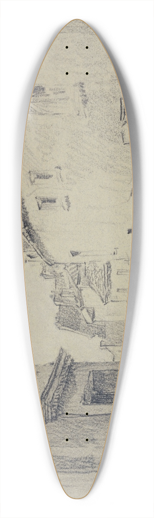 Ferdinand Boberg - Limpasse Trane  Montmartre 39.3 inch art pintail longboard deck