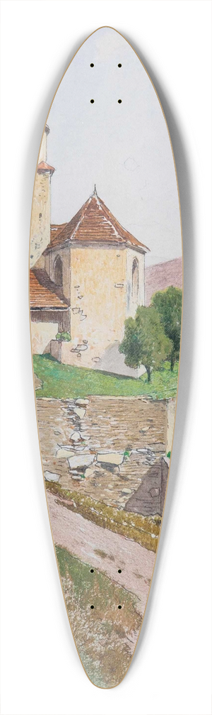 Ferdinand Brunner - Hgelige Sommerlandschaft mit Kapelle und Personenstaffage 39.3 inch art pintail longboard deck