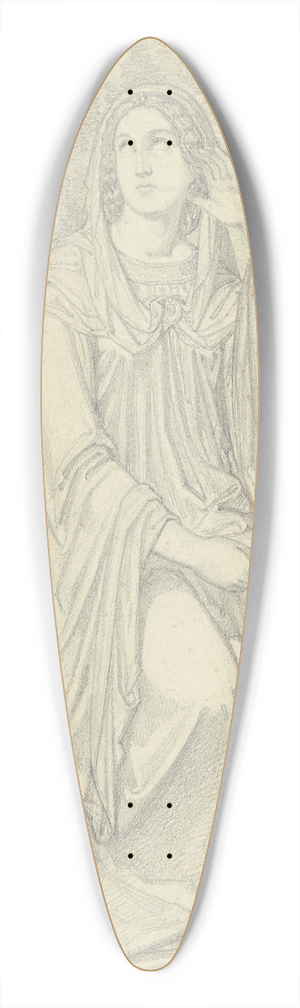 Ferdinand Fellner - Eine Dame an einem Brunnen sitzend, mit Lektre beschftigt 39.3 inch art pintail longboard deck
