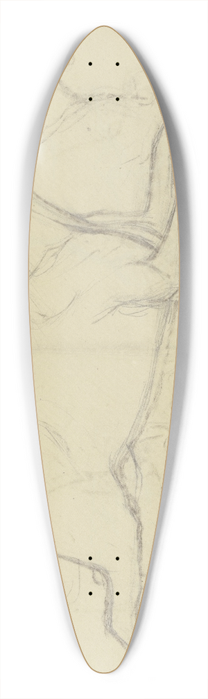 Ferdinand Fellner - Herde durchgegangener Pferde 39.3 inch art pintail longboard deck