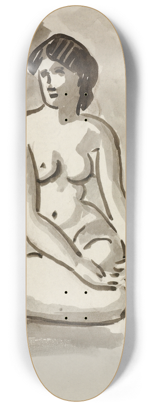Carl Newman - Seated Female Nude 8.25 inch art skate deck