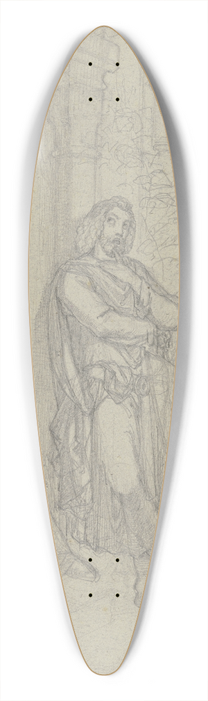 Ferdinand Fellner - Ungedeutete Szene; Sinnender Ritter in einem Kloster bei einem schreibendem Mnch 39.3 inch art pintail longboard deck