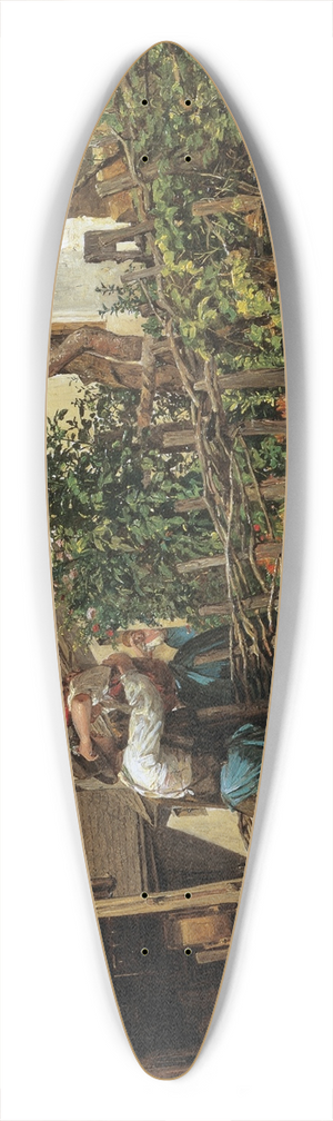 Ferdinand Georg Waldmller - Die Nachbarn 39.3 inch art pintail longboard deck Ferdinand Georg Waldmller - Die Nachbarn 39.3 inch art pintail longboard deck