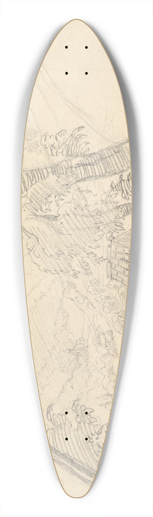 Ferdinand Georg Waldmller - Landscape with a View in a Valley 39.3 inch art pintail longboard deck