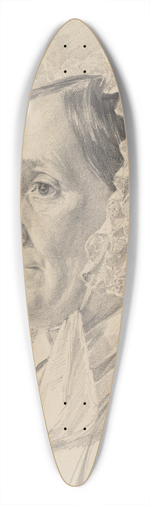 Ferdinand Georg Waldmller - Portrait of a Woman in a Lace Bonnet, in three-quarter profile to the left 39.3 inch art pintail longboard deck