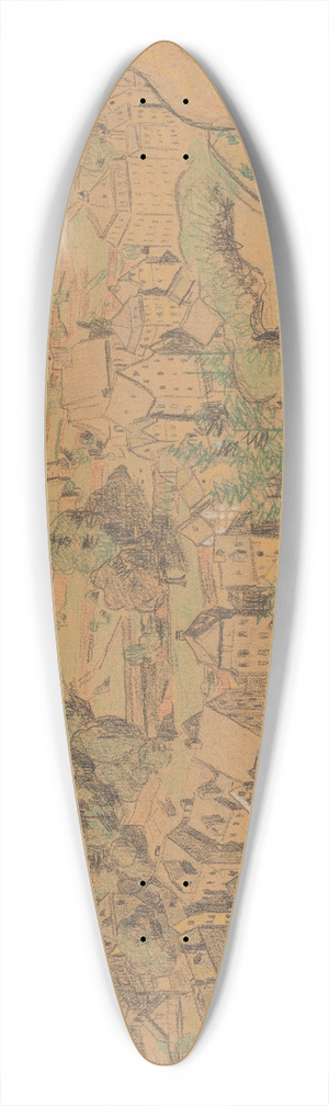 Ferdinand Hart Nibbrig - Stad in de Eifel 39.3 inch art pintail longboard deck