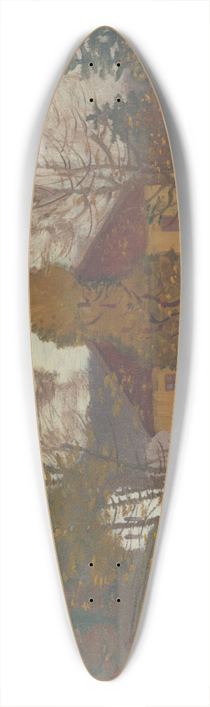 Ferdinand Katona - The village 39.3 inch art pintail longboard deck