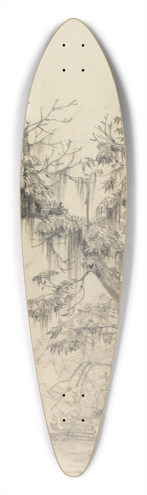 Ferdinand Keller - Baumstudie (mit herabhngenden Pflanzenfden) 39.3 inch art pintail longboard deck