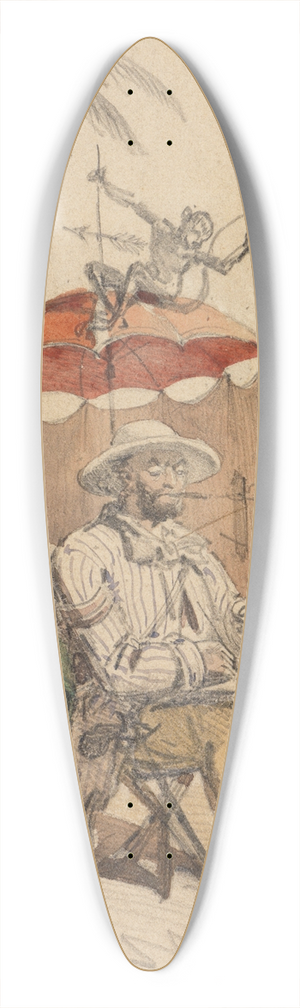 Ferdinand Keller - Maler in einem Zelt 39.3 inch art pintail longboard deck