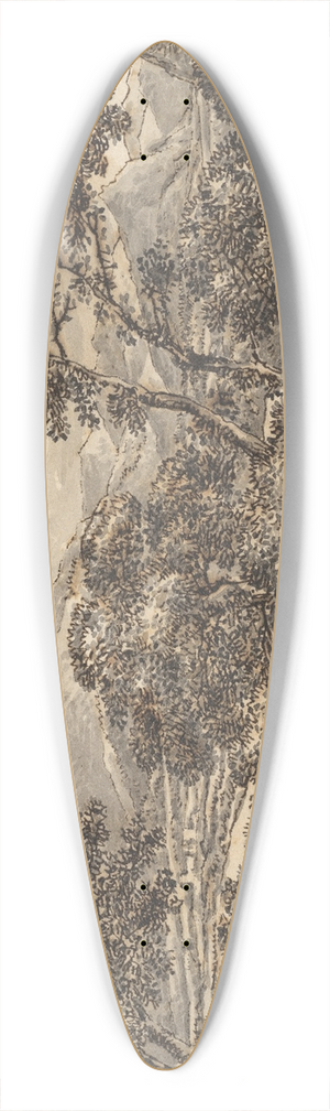 Ferdinand Kobell - Southern Landscape with Resting Wayfarers at a River 39.3 inch art pintail longboard deck