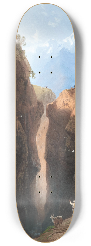 Carlo Bossoli - A Goatherd in the Alps 8.25 inch art skate deck