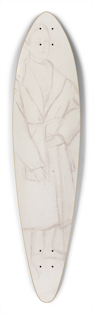 Ferdynand Bryll - szkic modego mczyzny i szkic gowy starego mczyzny 39.3 inch art pintail longboard deck