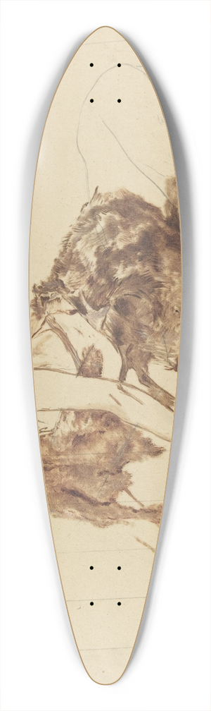 Fernand Cormon - Crouching Woman 39.3 inch art pintail longboard deck