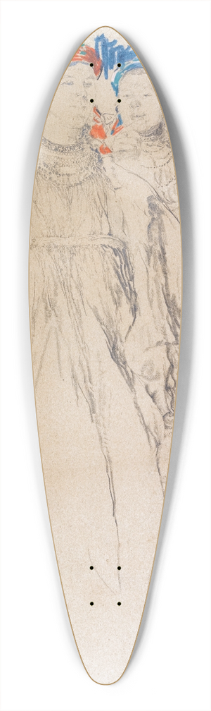 Filipp Malyavin - Two Laughing Women 39.3 inch art pintail longboard deck