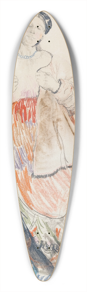 Filipp Malyavin - Young Woman Standing 39.3 inch art pintail longboard deck