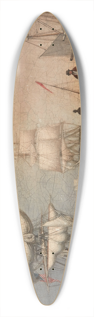Fitz Henry Lane - Boston Harbor 39.3 inch art pintail longboard deck