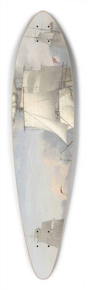 Fitz Henry Lane - New York Harbor 39.3 inch art pintail longboard deck