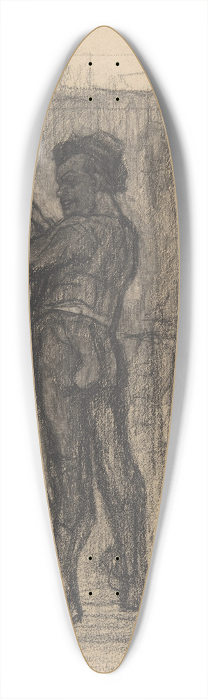 Flicien Rops - Standing man with beer mugs 39.3 inch art pintail longboard deck