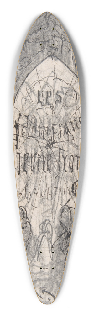 Flicien Rops - Study for frontispiece for Les Jeunes France by Theophile Gautier 39.3 inch art pintail longboard deck