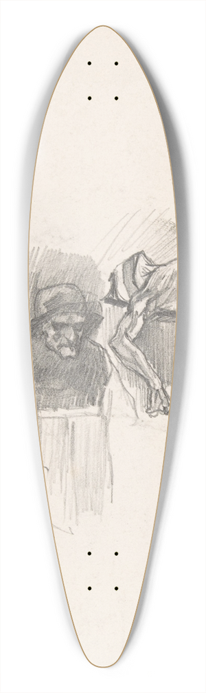 Flicien Rops - Study for Uylenspiegel 39.3 inch art pintail longboard deck