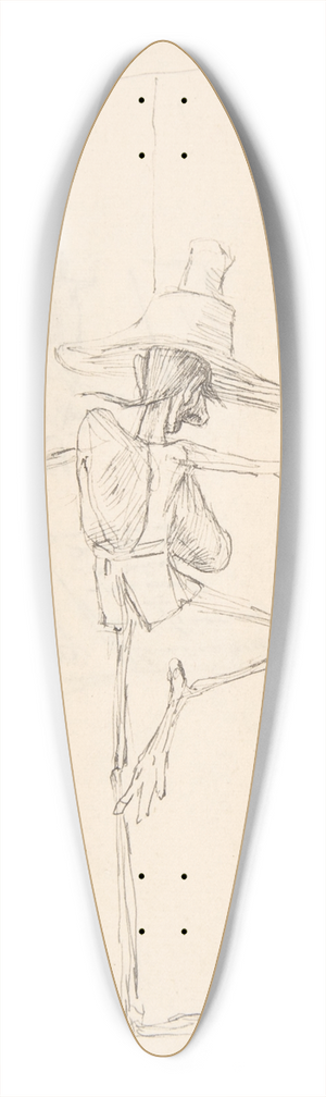 Flicien Rops - Study of Patin 39.3 inch art pintail longboard deck