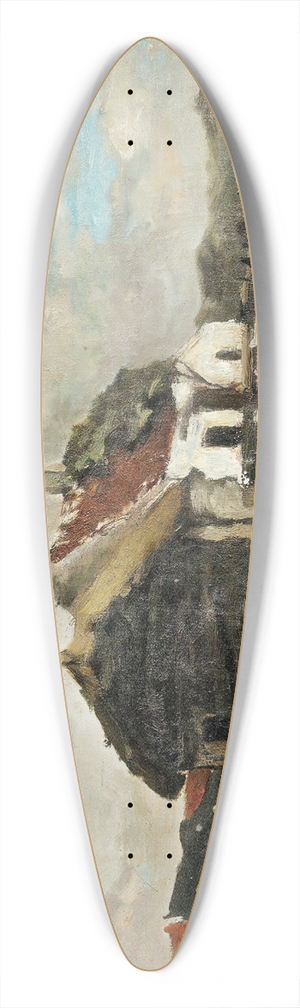 Flicien Rops - The Abandoned House 39.3 inch art pintail longboard deck