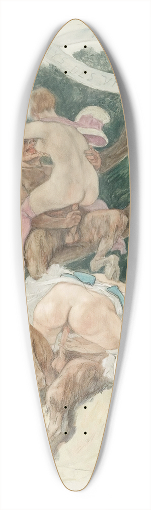 Flicien Rops - Voyage Au Pays Des Vieux Dieux 39.3 inch art pintail longboard deck
