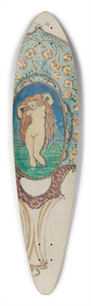 Flix Bracquemond - Design for a Hand Mirror 39.3 inch art pintail longboard deck