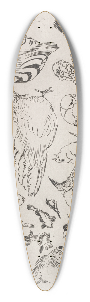 Flix Bracquemond - Dinner Service (Rousseau service); Ducks, fish, etc. (no. 12) 39.3 inch art pintail longboard deck