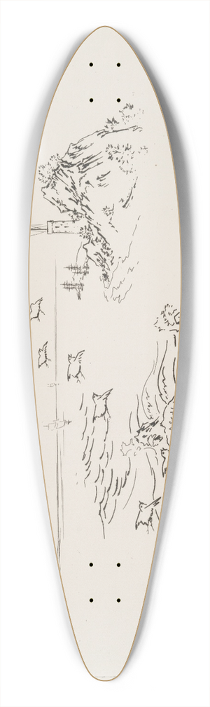 Flix Bracquemond - Le smaphore. 39.3 inch art pintail longboard deck
