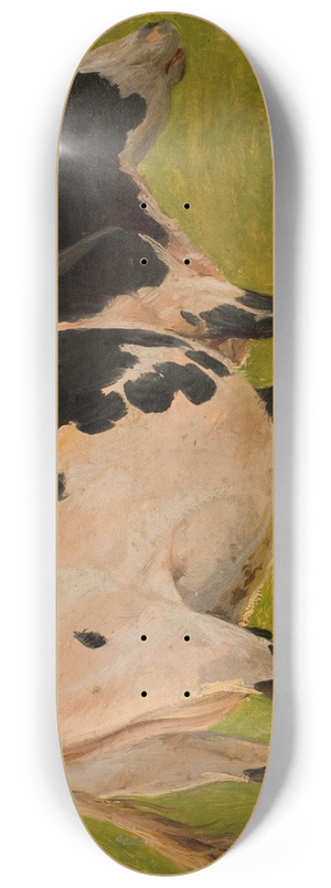 Carlo Dalgas - Black and white cow standing. Study 8.25 inch art skate deck