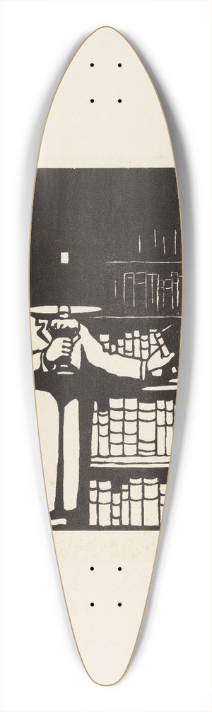 Flix Vallotton - The Bibliophile 39.3 inch art pintail longboard deck