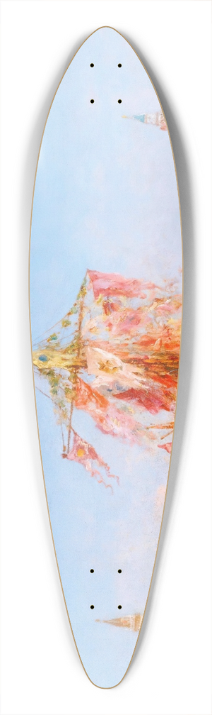 Flix Ziem - Bateau Pavois Sur Le Bassin, Venise 39.3 inch art pintail longboard deck Flix Ziem - Bateau Pavois Sur Le Bassin, Venise 39.3 inch art pintail longboard deck
