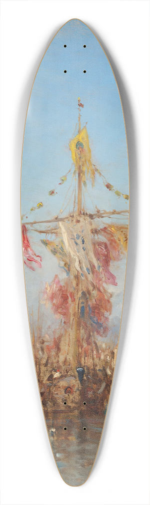 Flix Ziem - Fte de lAssomption devant la Douane, Venise 39.3 inch art pintail longboard deck