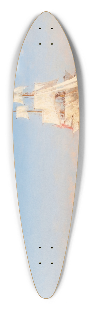 Flix Ziem - Venice; a Sailing Ship 39.3 inch art pintail longboard deck