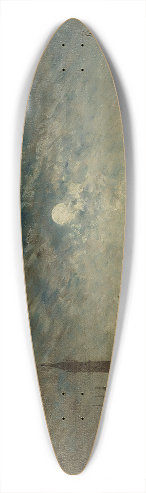 Flix Ziem - Venise et le Campanile au clair de lune 39.3 inch art pintail longboard deck