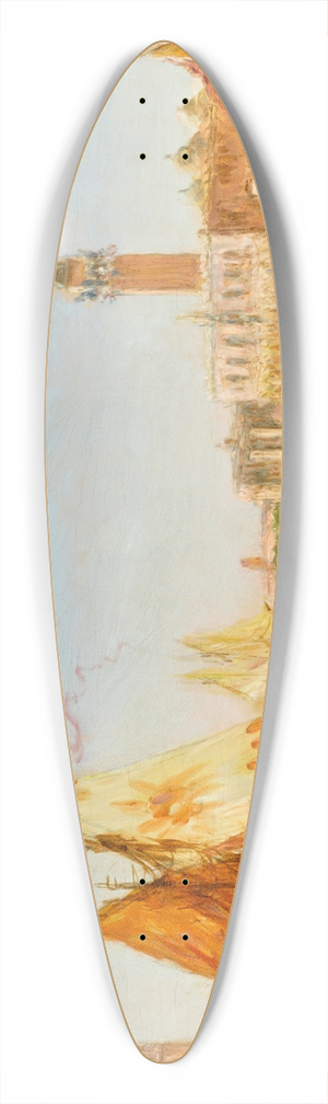 Flix Ziem - Venise, gondole et voiliers devant le Palais des doges et San Giorgio Maggiore 39.3 inch art pintail longboard deck