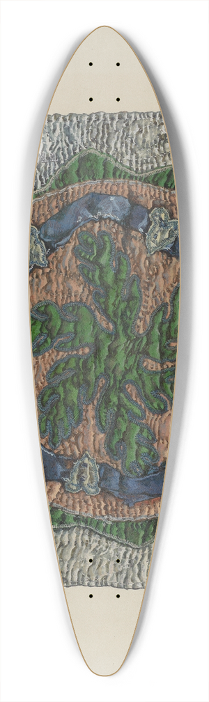 Florence Truelson - Quilt Block  E. Cooper Design 39.3 inch art pintail longboard deck