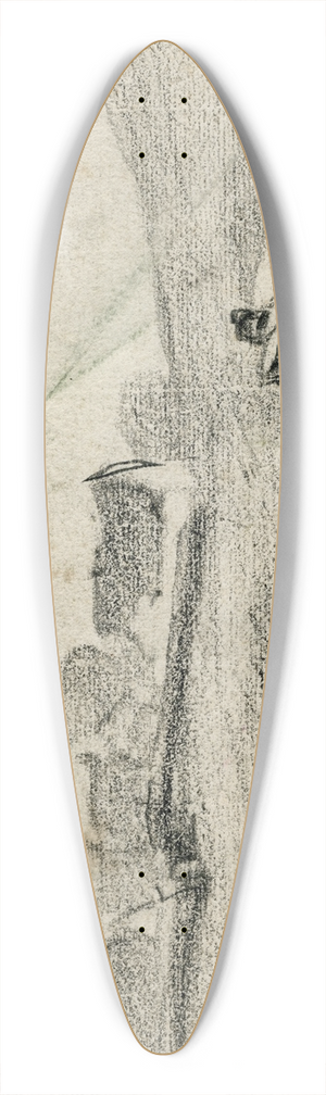 Floris Verster - Barrow in a landscape with farmhouse 39.3 inch art pintail longboard deck Floris Verster - Barrow in a landscape with farmhouse 39.3 inch art pintail longboard deck