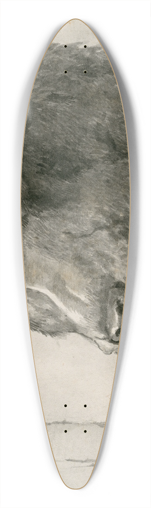 Floris Verster - Head of a chained dog 39.3 inch art pintail longboard deck