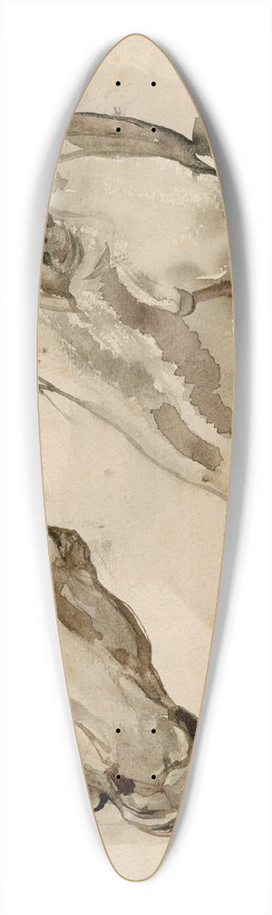 Floris Verster - Head of two horses 39.3 inch art pintail longboard deck